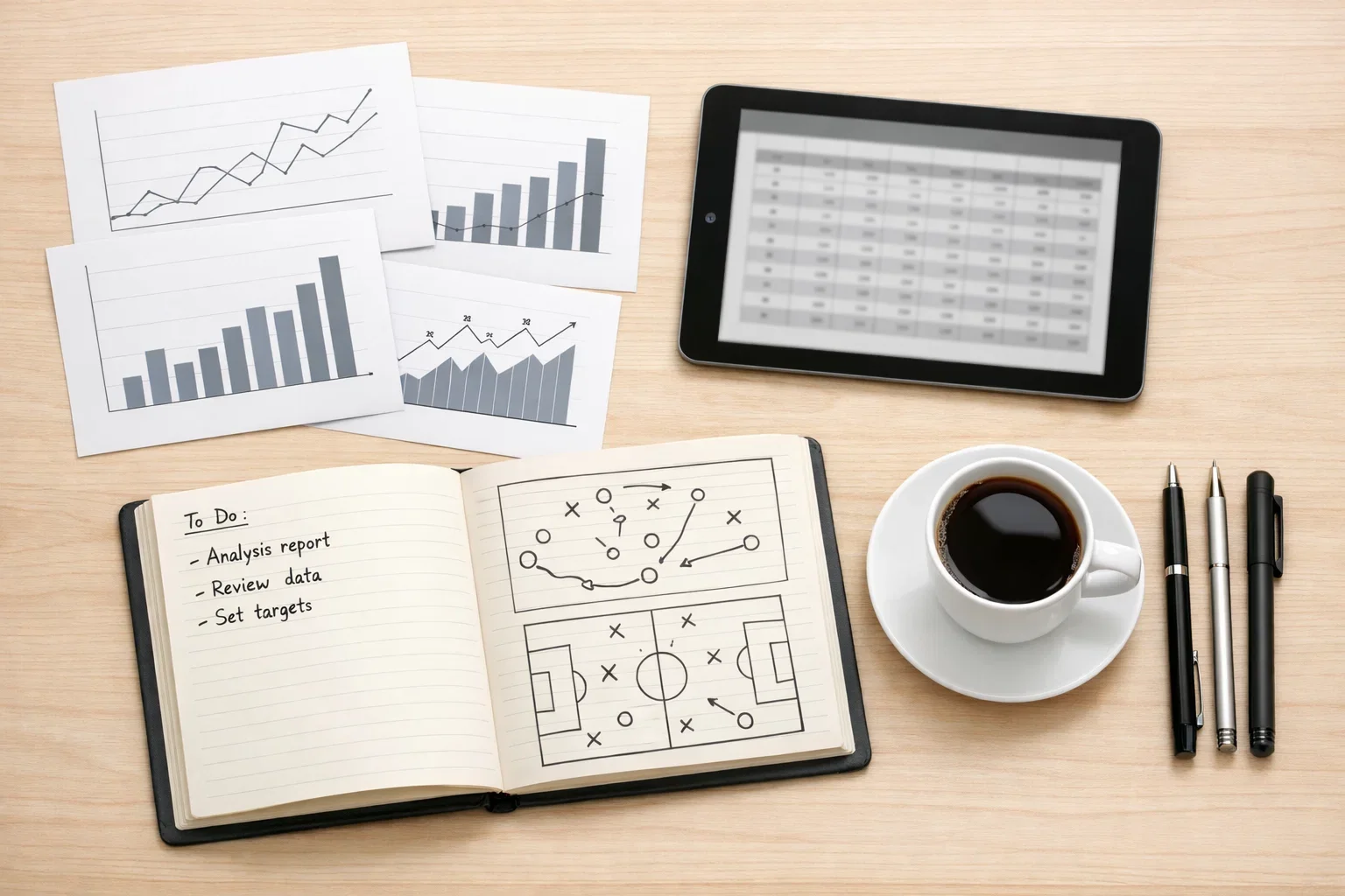 Gráficos y estadísticas de rendimiento de equipos de rugby en un documento