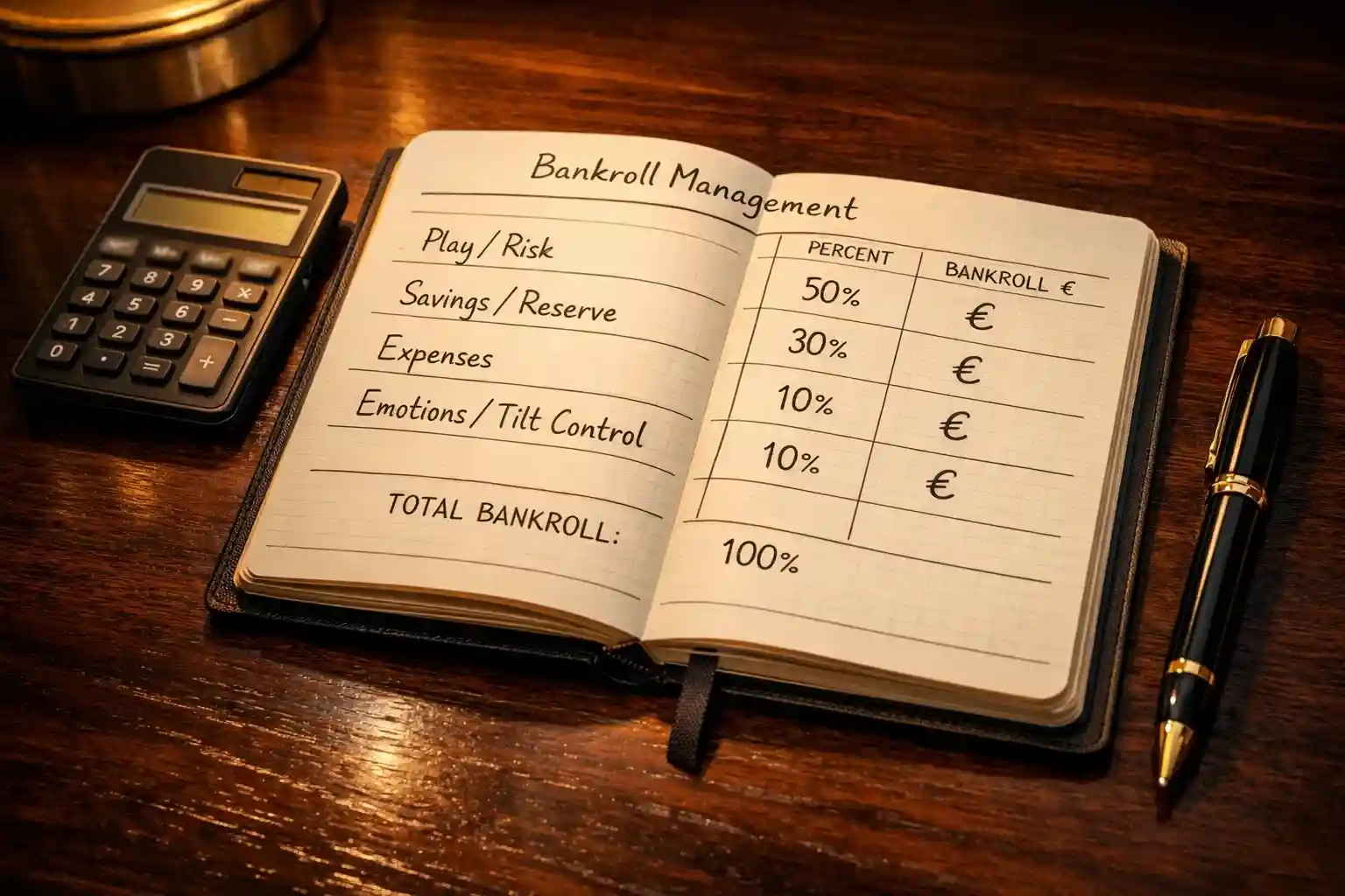 Libreta con anotaciones de presupuesto y planificación financiera para apuestas