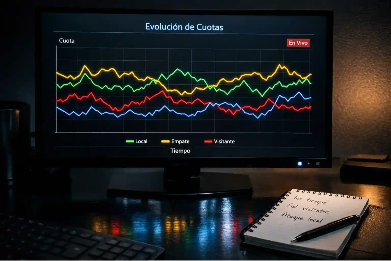 Pantalla con cuotas actualizándose durante un evento deportivo de rugby